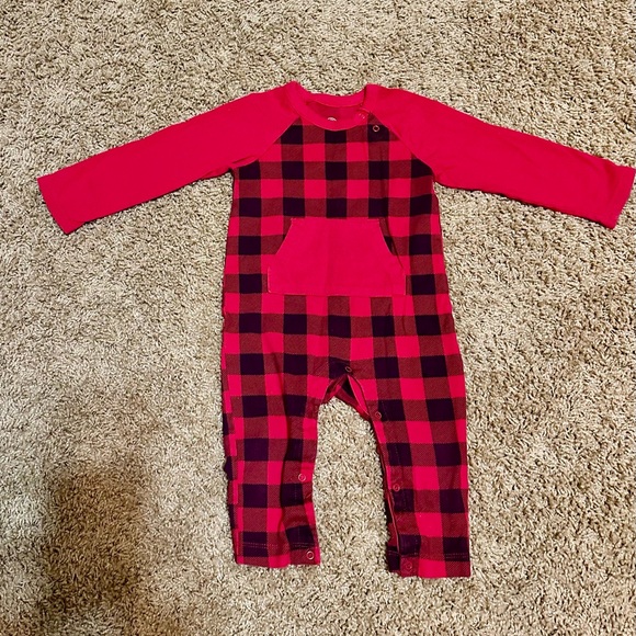 Baby Buffalo Check Plaid Romper 12 Months - Picture 2 of 8